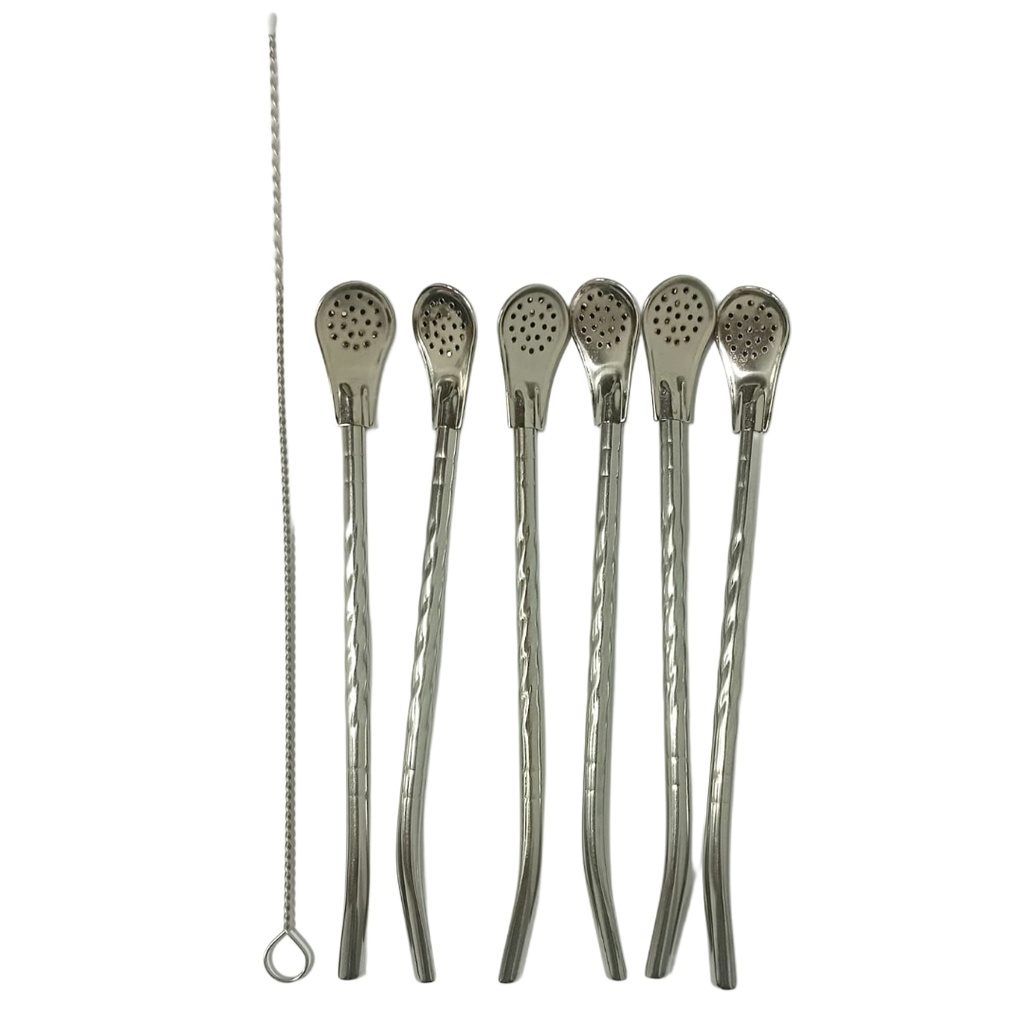 9217-64 201 S/S STRAW SPOON 7PCS SM