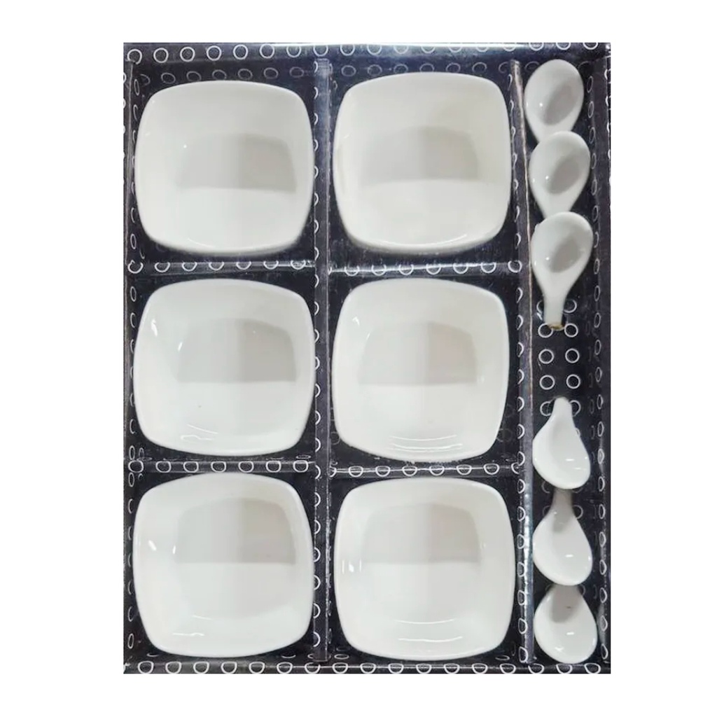 [1043701] CERAMIC SNACK BOWL WITH SPOON 12PCS 2D