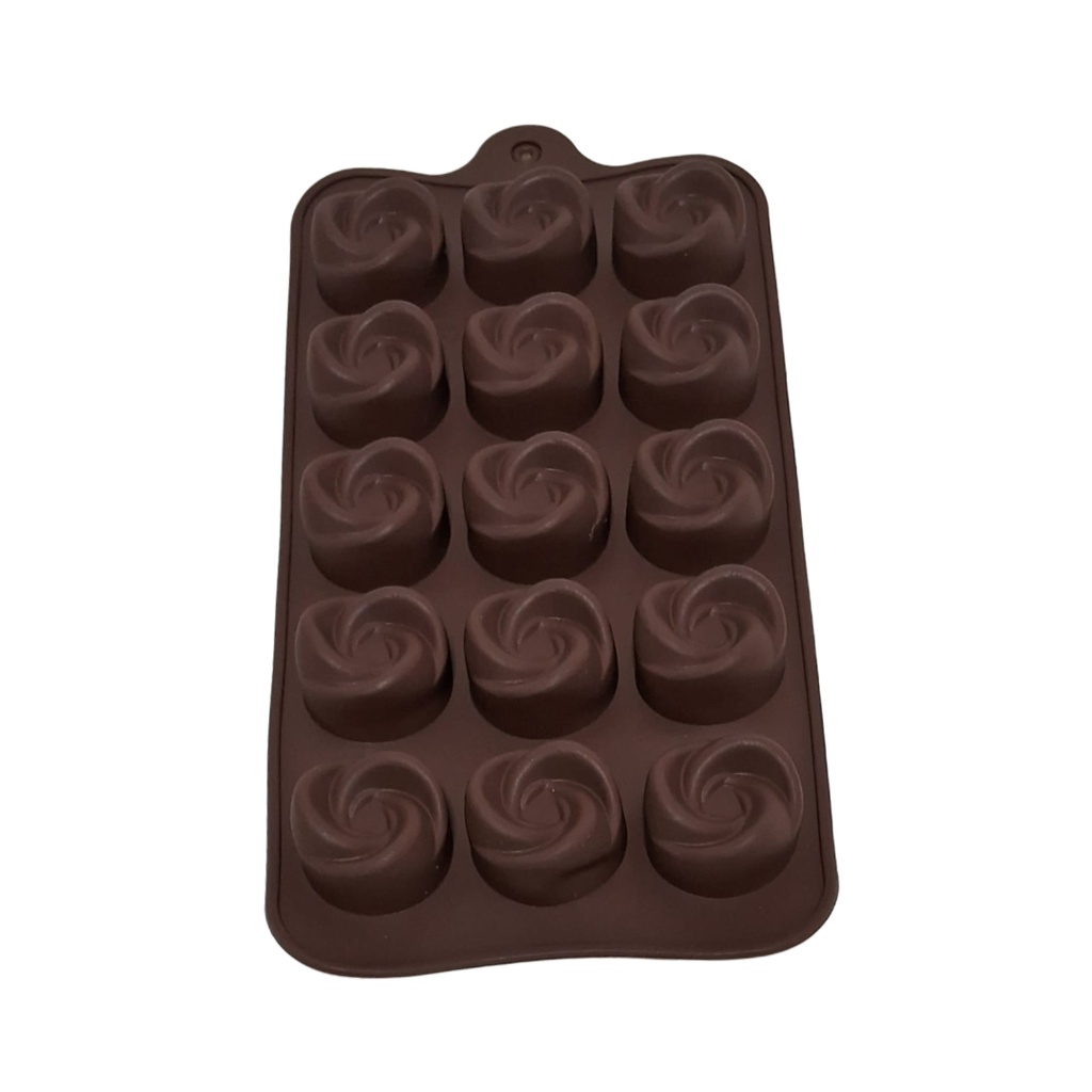 [1043776] CHOCOLATE MOULD ROSE SWIRL FLOWER SHAPE