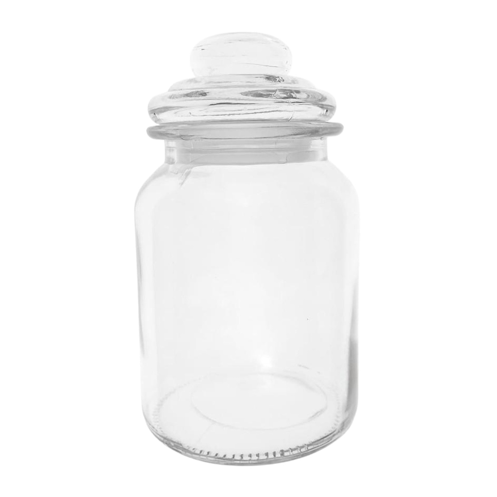 [1043847] 1156-55 GLASS STORAGE JAR 900ML (HEIGHT 19CM DIAMETER 9.3CM)