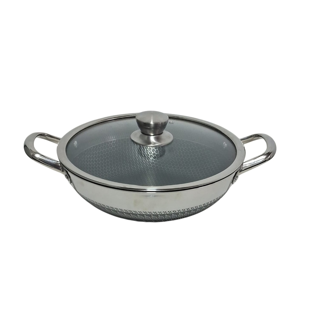 [1044253] 1389-21 HONEYCOMB WOK W/LID 30CM