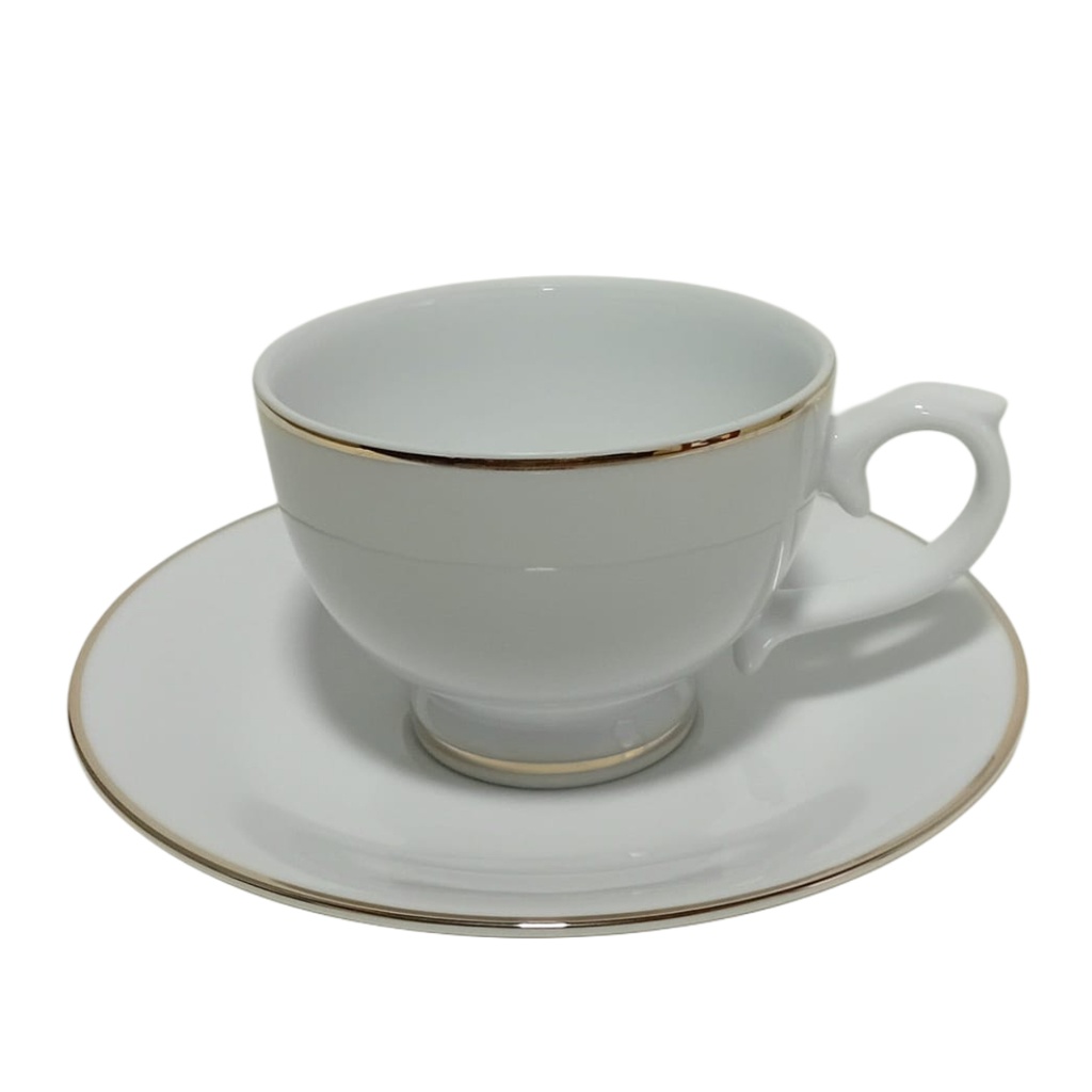 TE012-0-14601-00-H DANKOTUWA WHITE TEA SET GOLD LINE 12PCS