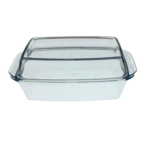 [1012419] GLASS DISH 3.0LT CASSEROLE (8102) (LENGTH: 33CM, WIDTH: 20CM, HEIGHT: 14CM)