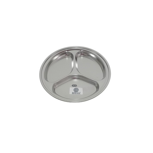 [1041279] 000A38 QY-2458 S/S DIVIDED PLATE RD (DIAMETER 28CM)