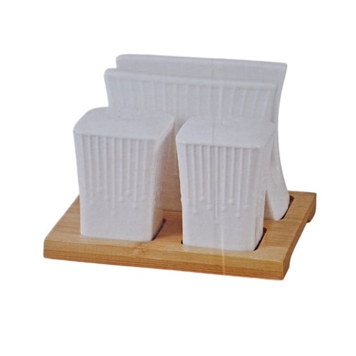 [1042322] 5517-46 KLP019 CERAMIC PEPPER & SALT WITH TISSUE HOLDER