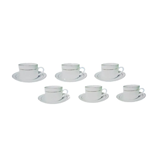 [1042339] 5517-32 DX-34 CERAMIC CUP & SAUCER WHITE 12PCS