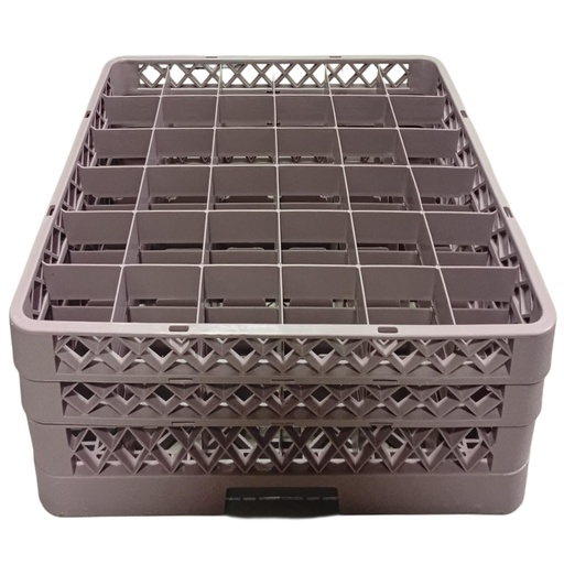 [1042697] 206-68 (1) 206-69 (2) GLASS CUP HOLDER EXTENDERS & BOTTOM 36CUPS GRAY/BROWN/PURPLE (RACK HEIGHT: 14CM), (EXTENDER DIAMETER: 8CM)