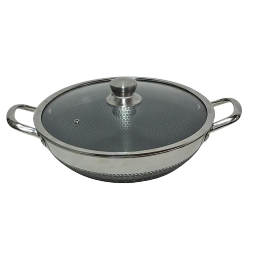 [1043647] 1179-17 / 1389-23 HONEYCOMB S/S WOK 34CM W/LID