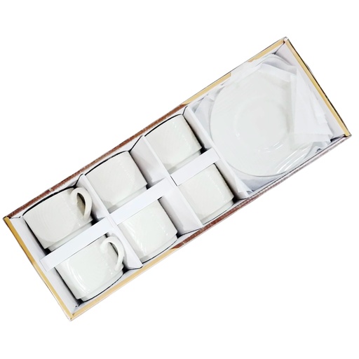 [1043691] 0071-11 CERAMIC CUP & SAUCER 12PCS PLAIN