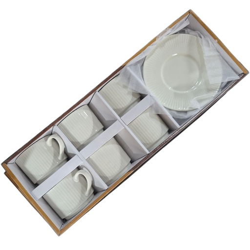 [1043692] 0071-10 CERAMIC CUP & SAUCER 12PCS ASST DESIGN
