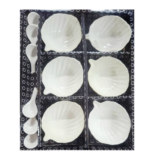 [1043698] 0071-2A CERAMIC SNACK BOWL WITH SPOON 12PCS 
