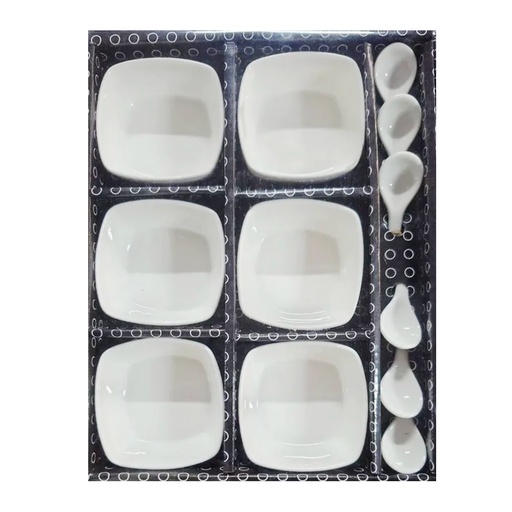 [1043701] CERAMIC SNACK BOWL WITH SPOON 12PCS 2D