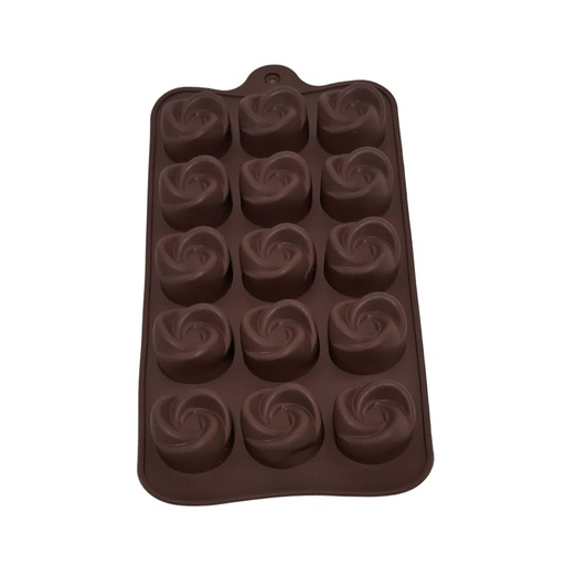 [1043776] CHOCOLATE MOULD ROSE SWIRL FLOWER SHAPE