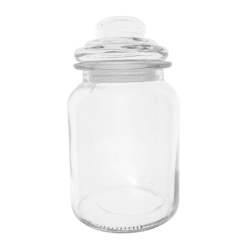 [1043847] 1156-55 GLASS STORAGE JAR 900ML (HEIGHT 19CM DIAMETER 9.3CM)