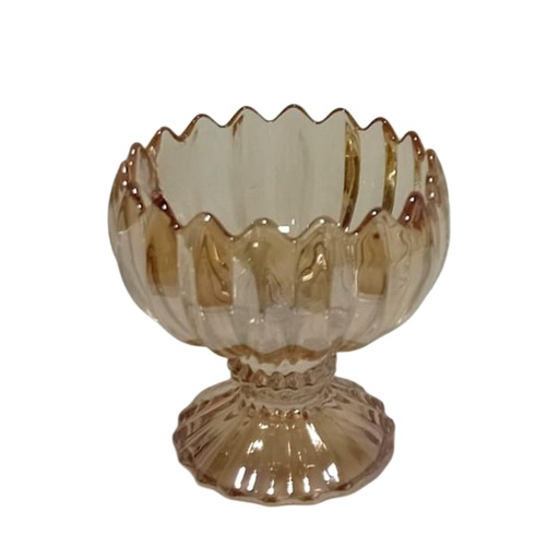 [1043899] BQL026-2HA GLASS ICE CREAM CUP SET 6PCS GOLD COLOUR