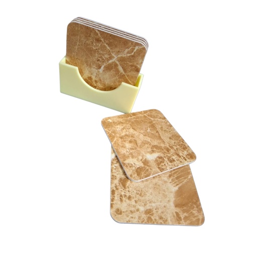 [1043948] 9211-10 TEA COASTER WITH HOLDER 6PCS SQ
