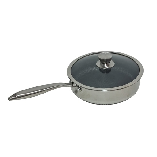 [1044255] 6434-31 S/S HONEYCOMB DEEP FRYPAN 28CM W/LID
