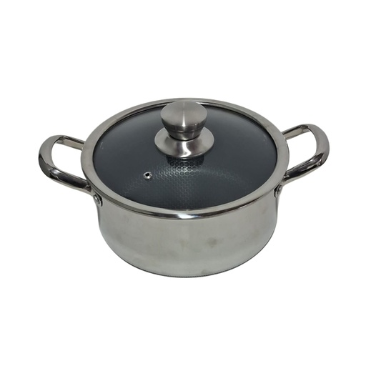 [1044257] 6434-24 S/S HONEYCOMB CASSEROLE WITH LID 24CM