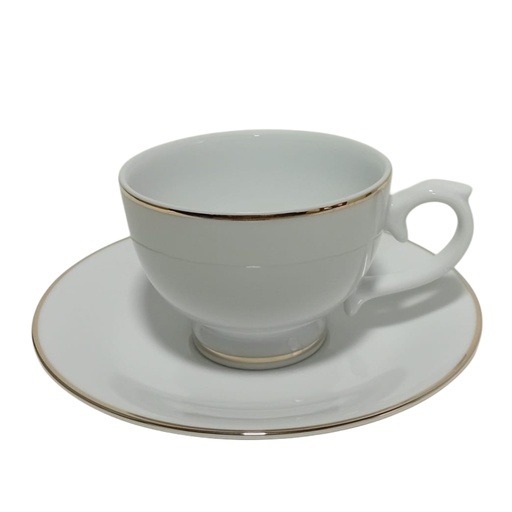 [1044354] TE012-0-14601-00-H DANKOTUWA WHITE TEA SET GOLD LINE 12PCS